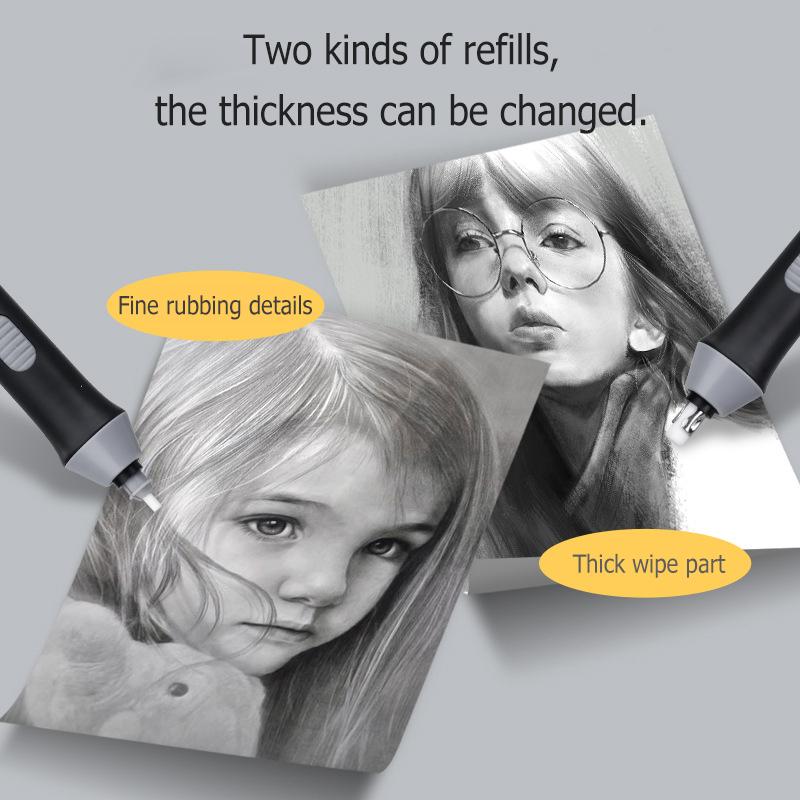 Electric Erasers Less Rubber Crumb Thick/Thin Rubber can be Changed Simple Korean Stationery Safe and Efficient School Supplies