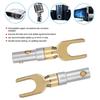 2pcs U Spade Speaker Plug Audio Screw Fork Connector Jack Adapter Gold Plated Pure Copper