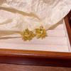Golden Retro Sunflower Earrings for Women: Elegant, High-End, and Simple.