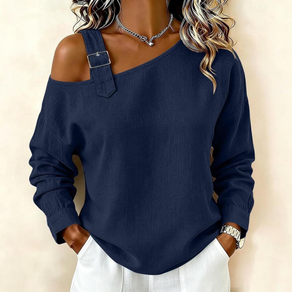 2026 Off-the-Shoulder Asymmetrical Long Sleeve Women's Fashion Camisole