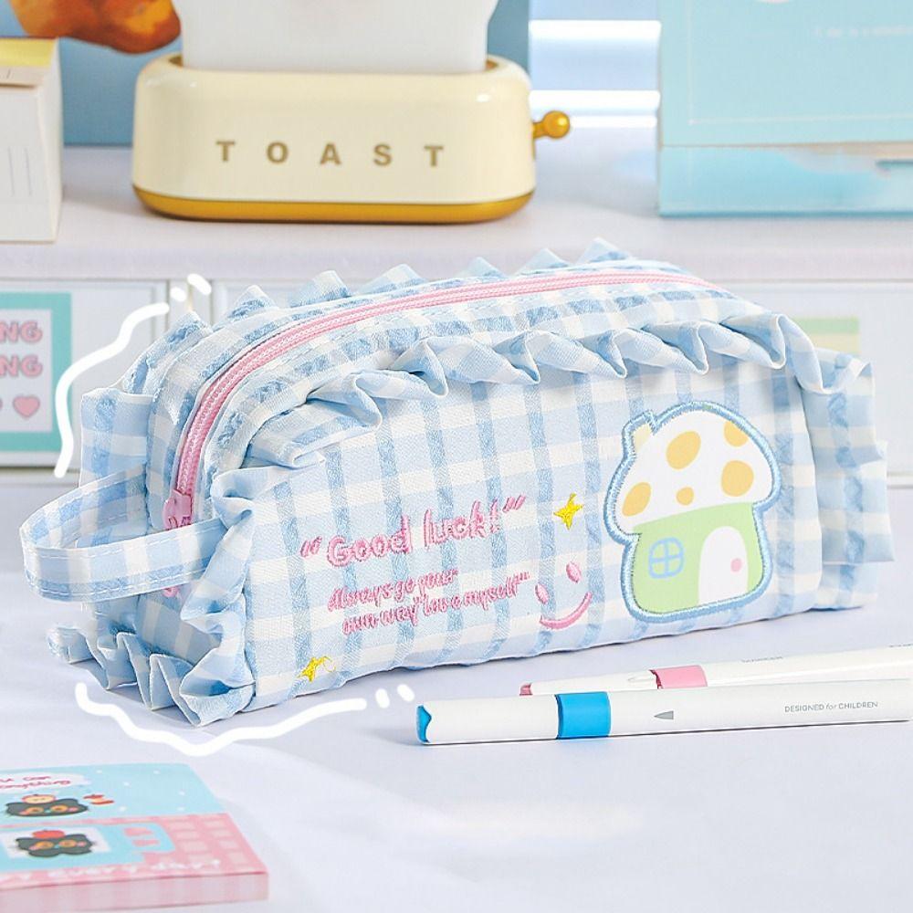 Large Capacity Stationery Storage Bag Flower Pen Pencil Case  School Office