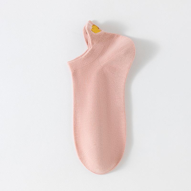 Women's 3D Heel Love Embroidery Low-Cut Socks - Breathable & Invisible
