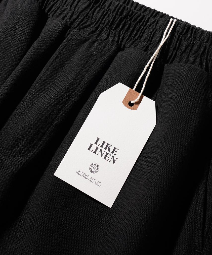 PERSTEP Cool Mix Linen-Like Straight Fit Long Pants Black Khlp4702