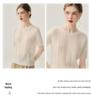 Lekasha Cashmere Cable Knit Hollow Design Round Neck Loose Women's Short Sleeve Top