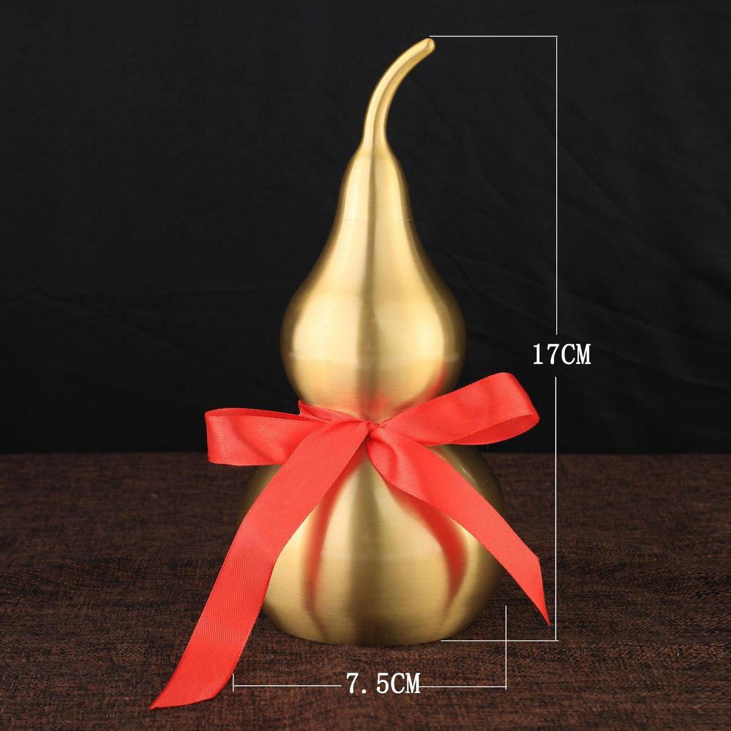 Exquisite Brass Gourd Handicraft Ornaments with Brushed Surface