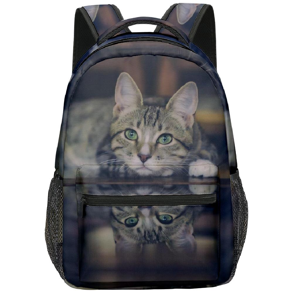 Cartoon Novelty Kpop Youthful School Bags Unisex Cat Pattern Travel Bags 3D Print Oxford Waterproof Notebook Shoulder Backpacks