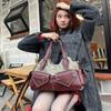Casual PU Leather Shoulder Bag Large Capacity Crossed Color Cowboy Backpack Multifunctional Underarm Bag Street Style