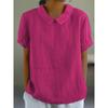Women's New Loose Lapel Shirt Short Sleeve Cotton Top