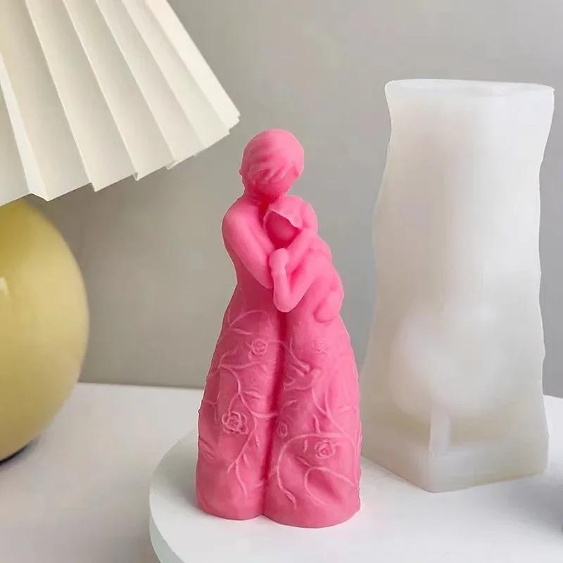 Home Crafts Girl Silicone Candle Molds DIY Rose Blindfolded Female Aromath Gpysum Home Decor Making Women Head Art Candle Mould