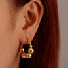 Direct Supply Geometric Stainless Steel Not Small Steel Ball Earrings Women's Simple Trend Round Gold-plated Earrings