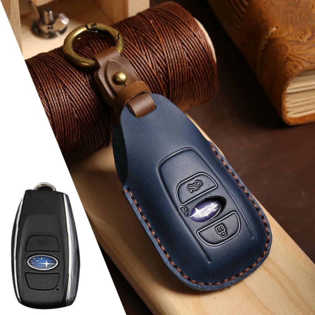 Leder-Autoschlüsselabdeckung für Subaru Legacy XV Forester Outback BRZ SIT-Zubehör Auto-Fernschlüsselgehäuse-Schutzabdeckungen