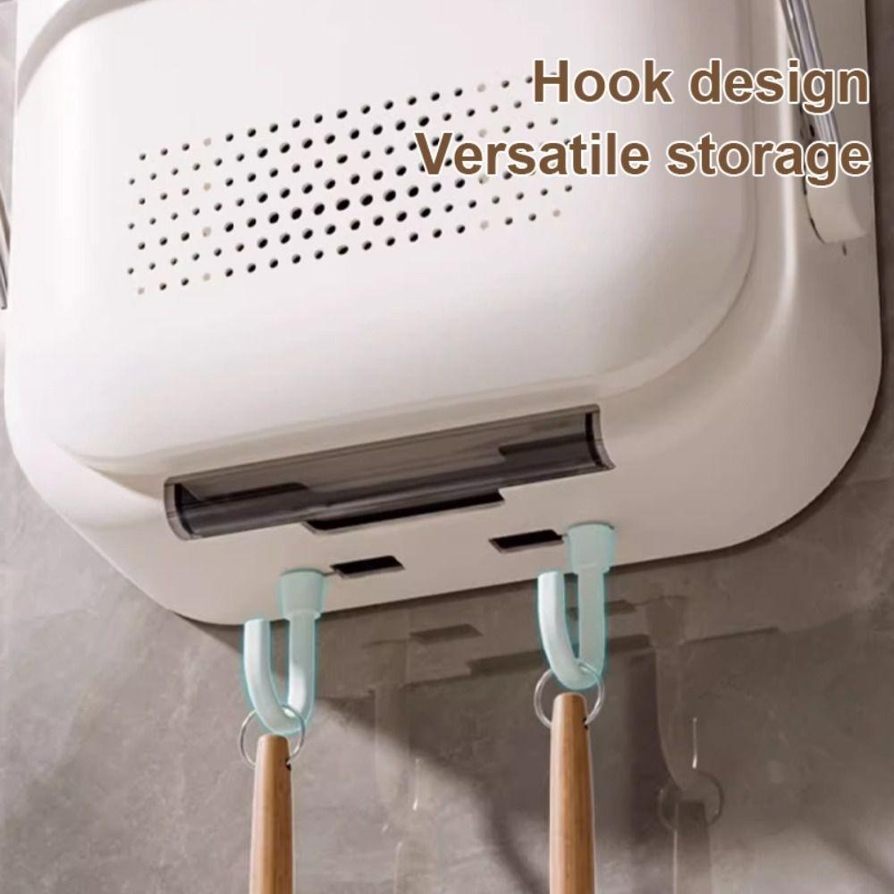 No Punching Wall Mounted Cutlery Organizer With Lid Spoon Fork Organizer  Cutlery Management