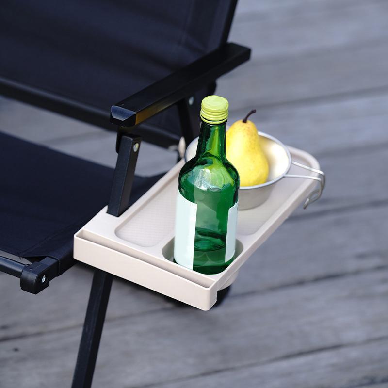 1Pc Outdoor Camping Chair Side Storage Tray Recliner Chair Tray Camping Accessories Folding Universal Cup Holder Tool