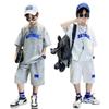 Boys Summer Casual Sets Thin Handsome T-shirt + Loose Shorts 2Pcs Kids Sportswear Loungewear Outfit Teenager Suit 5-14 Years