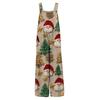 Women's Casual Jumpsuit Sleeveless Christmas Printed Cotton Jumpsuit