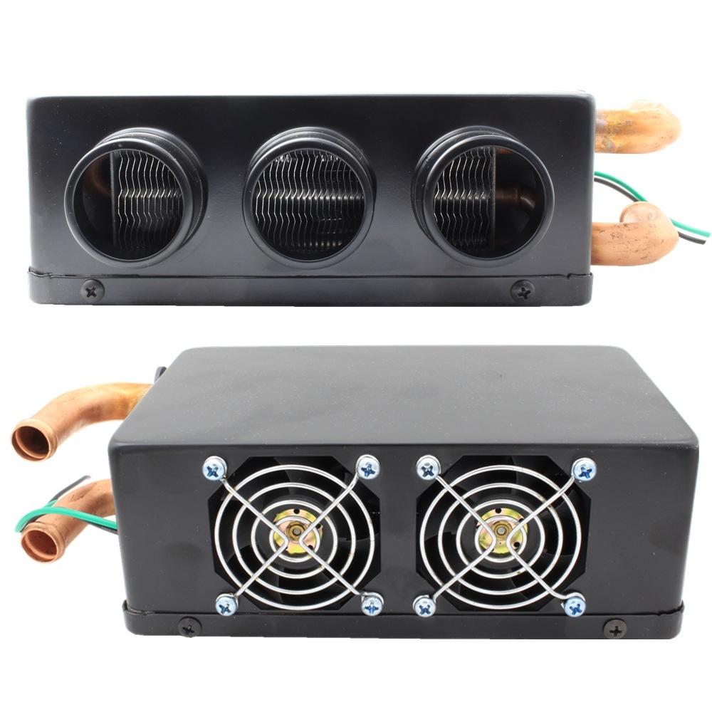 Car Heater Outdoor 12V/24V Cold and Warm Three-hole Fast Heating Heater Winter Truck Defrosting Large Fan High-power Heater 12V black three-hole