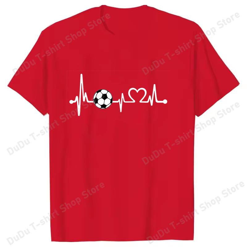 Fashion Heartbeat Football Print Short Sleeve Unisex Women Summer Cool Casual Outdoor T Shirts Tops 2026 Football Fan T Shirts