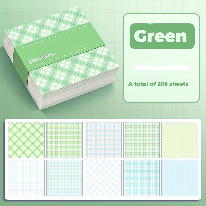 Box of 200 Thick Sticky Notes with Plaid Tribal Design, 6 Series Colors Ideal for Marking Errors Indexing and Note-Taking for School and Office Use