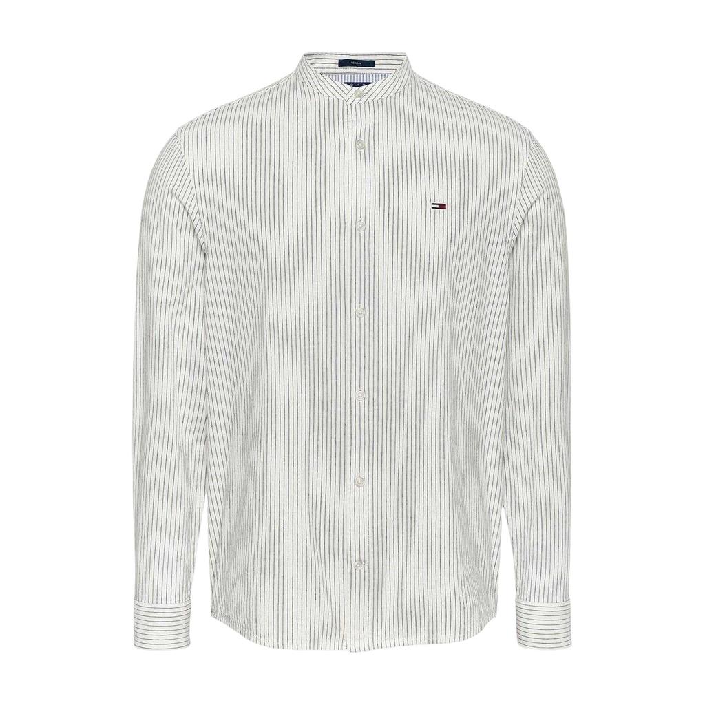 Tommy Jeans Mens Linen Long-Sleeved Shirt