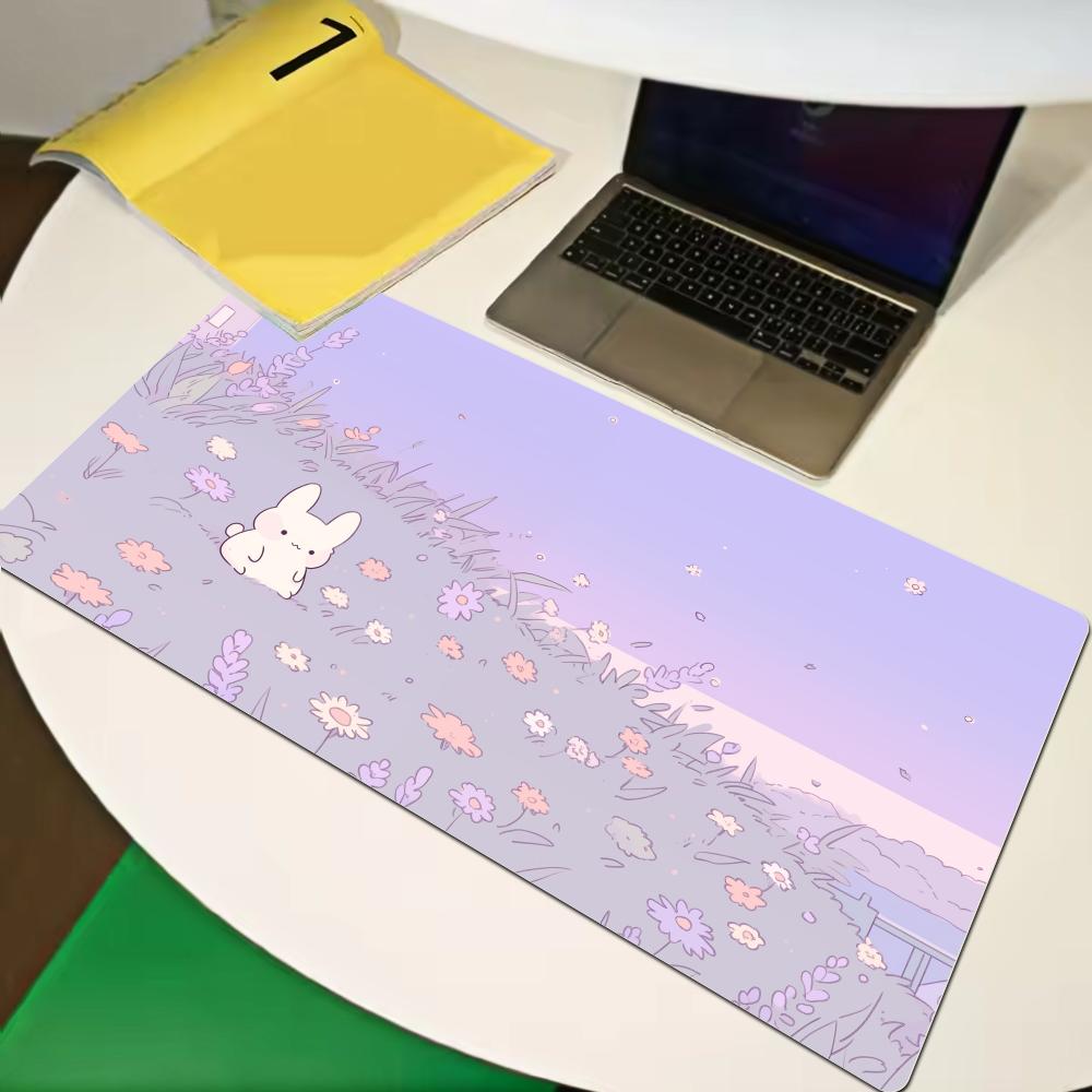 Gaming Keyboardpad Office Soft NonSlip Carpet Rubber Mice Pad New Models Cute Rabbit Pink Anime Mousepad Home Hd Print Xaxc