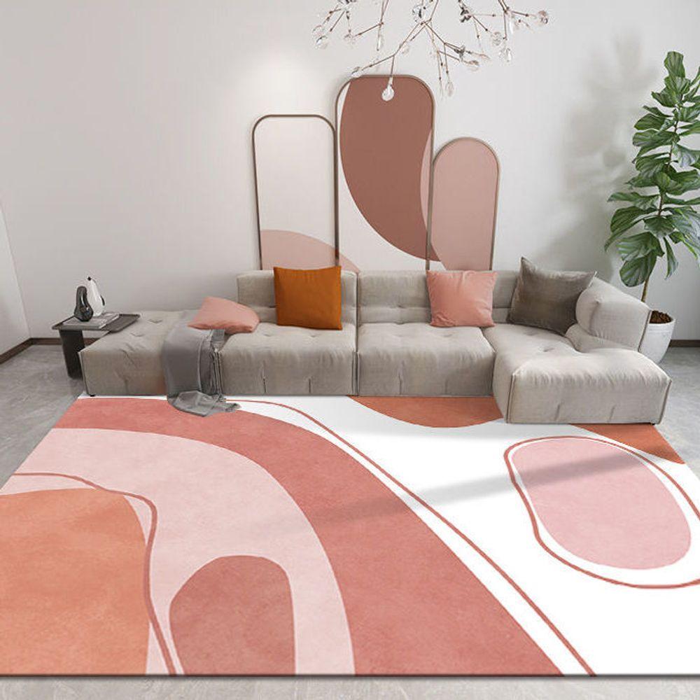 Moderner Minimalistischer Teppich Wohnzimmer Sofa Großer Flächenteppich Schlafzimmer Nachttischteppiche Rutschfeste Fußmatte Heimdekoration