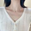 Elegant S925 Sterling Silver Water Drop Necklace - Women's Luxury Niche Design Choker with a Simple, Trendy Style.