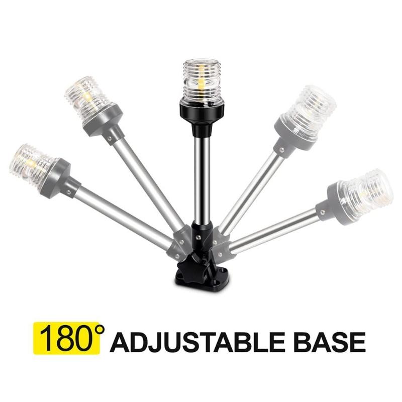 180 Degree Adjustable Marine LED Navigation Light IP67 Waterproof Stainless Steel for Vessels Yachts Boats Night Sailing