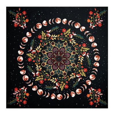 COZENTA Tarot Tarot Flower Mat, Tapestry, Cloth, Large, Thick, 60x60cm, Mandala, Moon,