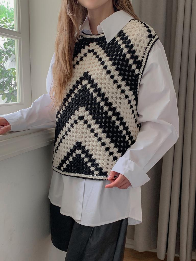 Baseukala Handmade Mix Patterned Knit Vest