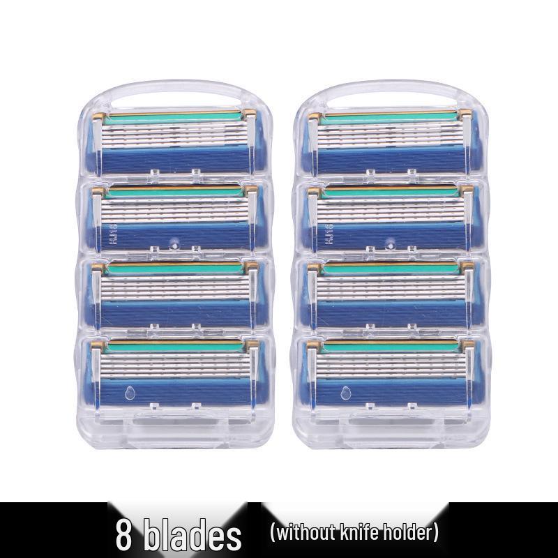 5-Blade Manual Razor with Universal Cartridge - Orange and Blue
