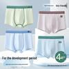Boys' Class A Pure Cotton Antibacterial Boxer Briefs, No Wedgie - Suitable for Middle and Older Children