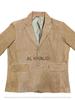 Men's Blazer Leather Suede Brown Two-Button Handmade Genuine Lambskin Formal Soft