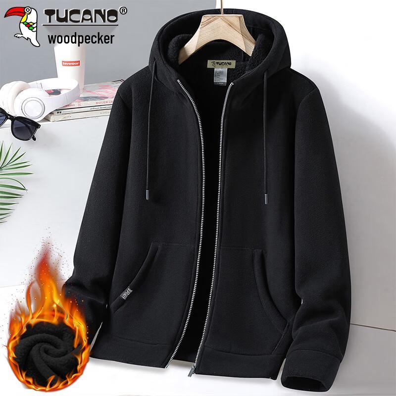 Tucano Men's Casual Fleece-Lined Hooded Sweatshirt Jacket