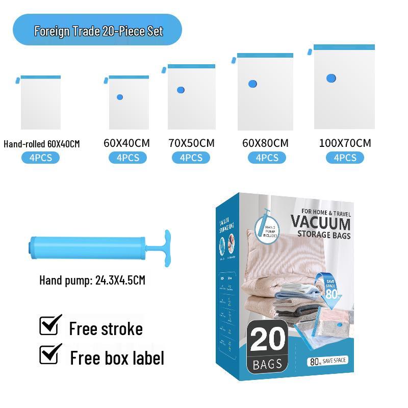 Vacuum Compression Storage Bag for Clothes, Quilts, and Pillows