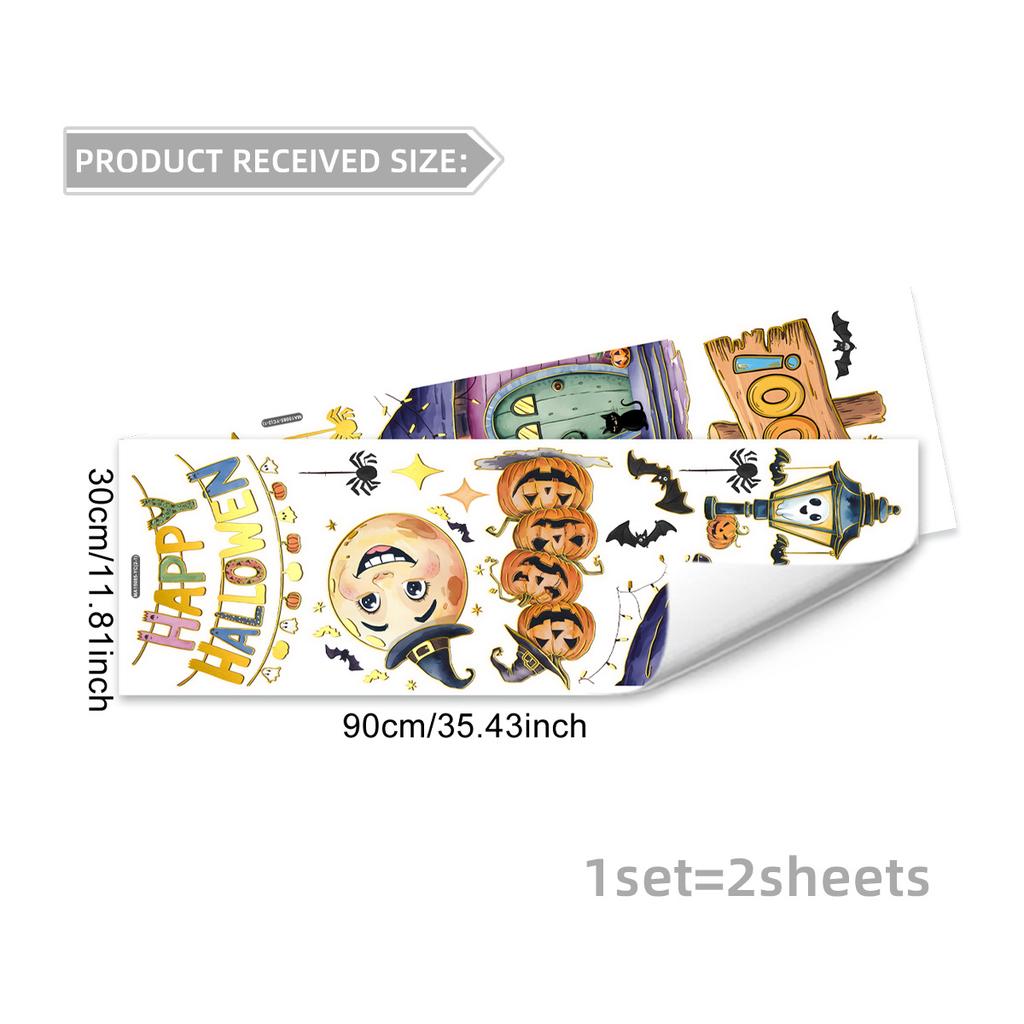 Ma15085 Cute Halloween Element Cabin Ghost Wall Sticker Bedroom Living Room Home Background Decoration Wall Sticker