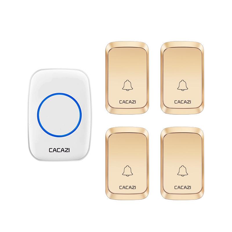Four-in-One Long-Range Waterproof Wireless Doorbell with 58 Tunes and 4 Volume Levels