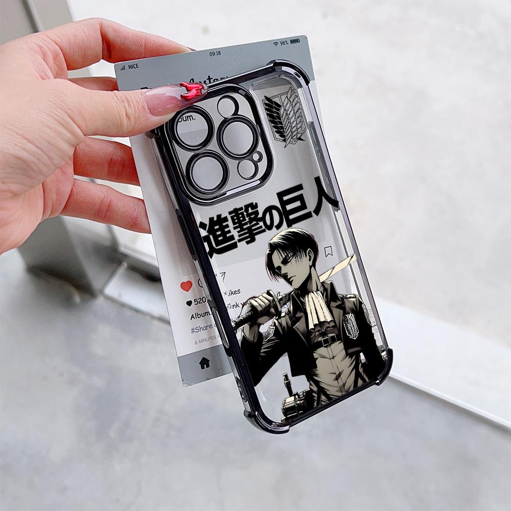 Anime Attack On Titan Levi Plating Phone Case For Samsung S26 S25 S24 S23 S22 S21 S20 Edge Plus Ultra 4G 5G Anti Fall Airbag