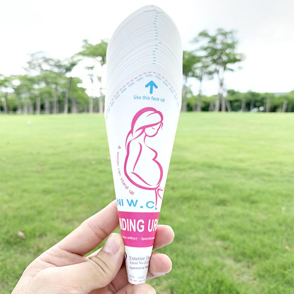 20PCS Disposable Female Urinal Stand to Pee Paper Funnel Outdoor Travel Camping Portable Toilet for Women