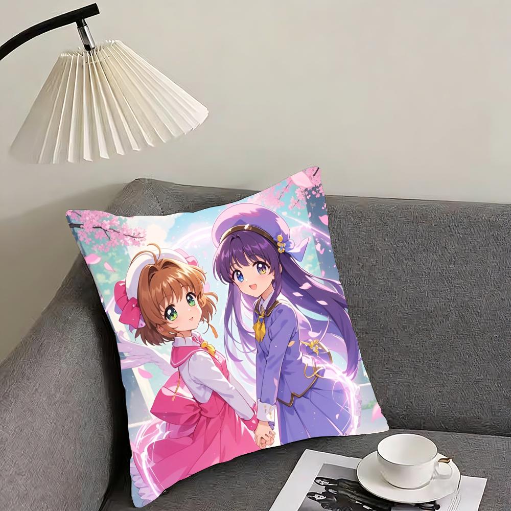 Card Captor Cushion Cover Reversible Plush Pillow Cover – For Car, Sofa, Bedroom, Perfect As a Gift.