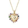 Women's Pink Heart Zircon Pendant Necklace, Japanese Korean Style, Titanium Steel Clavicle Chain