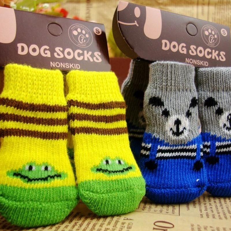 1 Pair Cotton Winter Warm Socks Anti-slip  Nice Knit For Pet Dogs