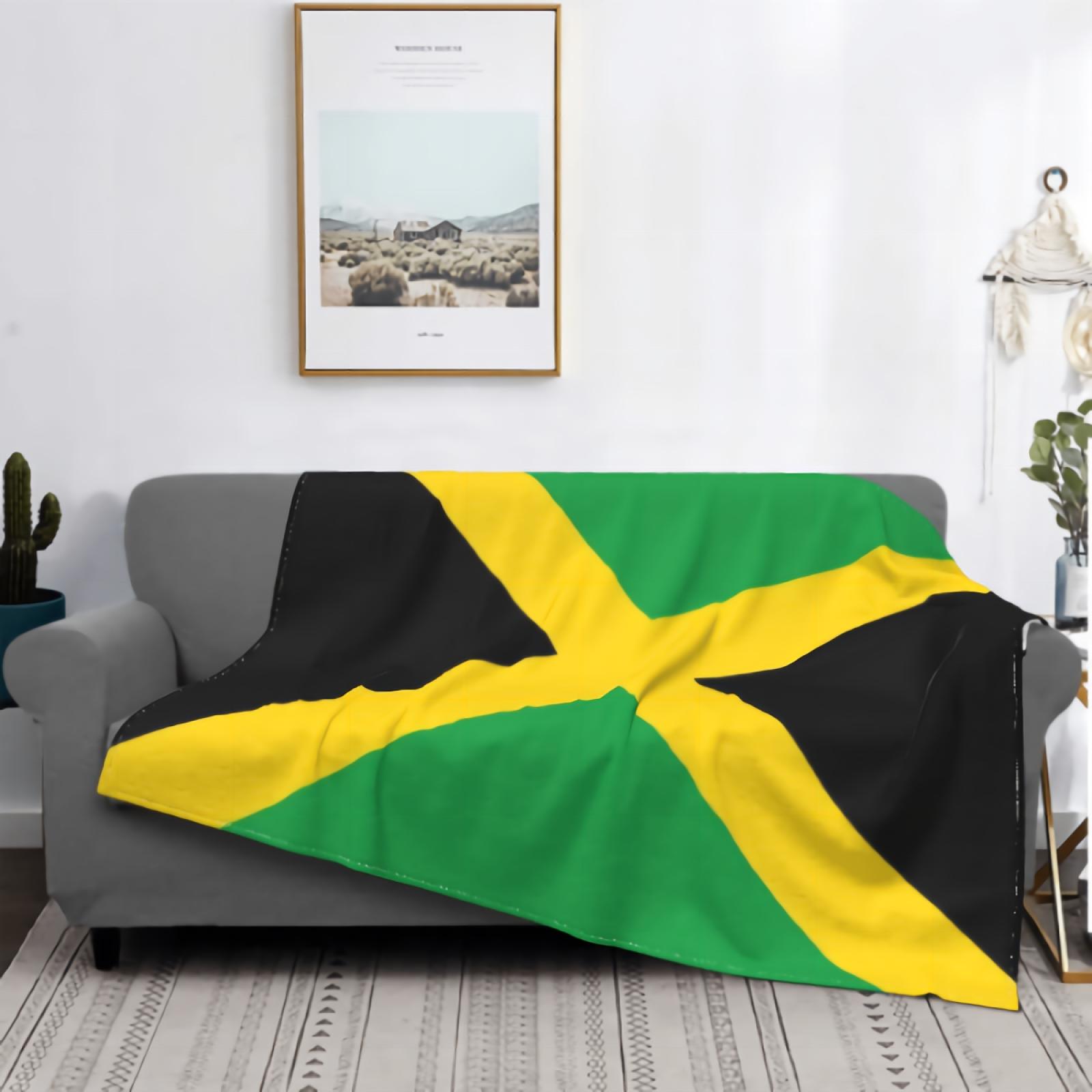 Exquisite Fashion Items Unisex Flag Of Jamaica Blanket For Couch Bed Super Soft Cozy Plush Microfiber Flannel Fluffy Blanket Lightweight Warm Bedspread 80 X60