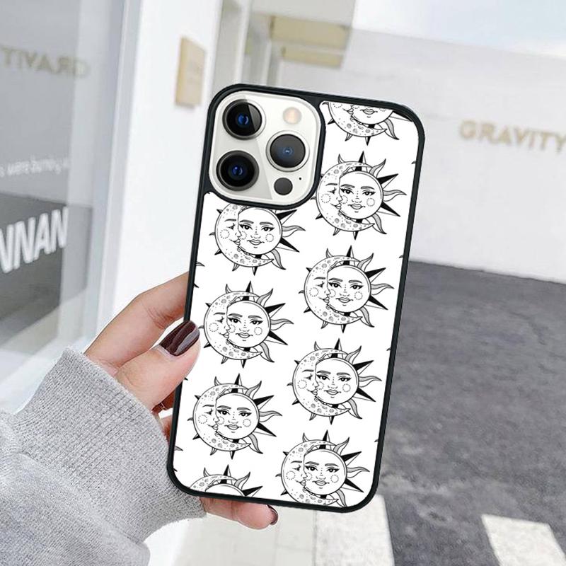 Funny Sun Moon Face Phone Case For iPhone 17 Air 15 16 Cover 11 13 14 Pro Max 12 Plus Max Fundas