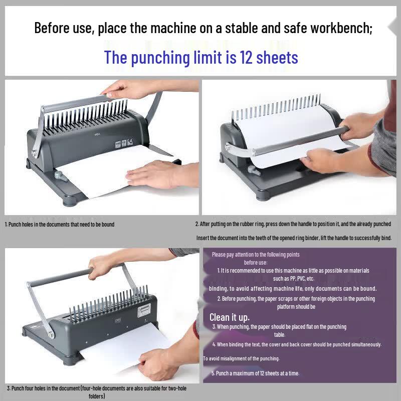 Deli 3871 Comb Binding Machine CN plug (adapter included)