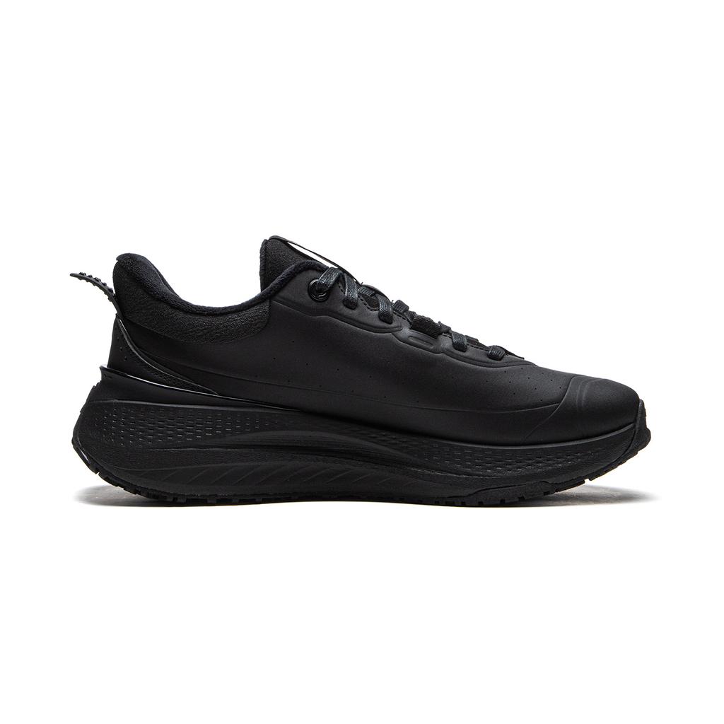 Li-Ning Soft Plus Fleece Comfortable Simple Fleece Lined Non-Slip Wear-Resistant Low-Top Casual Shoes Men sneaker Black AGLU097-1