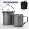 TA1 Titanium Outdoor Mug with Folding Handle - Portable Single-Layer Water, Coffee, and Tea Cup for Camping and Picnics