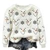 Ladies Fashion Casual Long Sleeve Printed Round Neck Hoodie Pullover Top