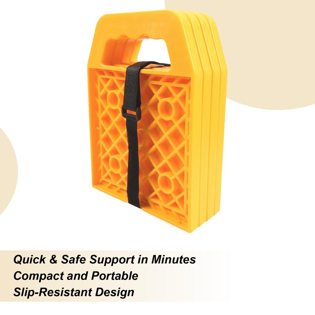 Almofadas para Niveladores de RV 4 Peças Antiderrapante Suporte Estável Bloco Estabilizador Blocos Almofadas para Macaco de RV Para Guindaste Reboque Caminhão de Reboque