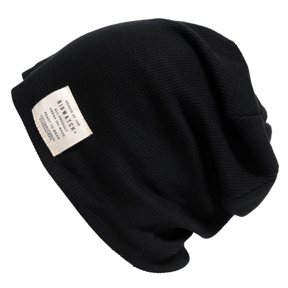 

Большие часы Термореверсивная вязаная шапка большого размера P-11 для мужчин, черная, чёрный