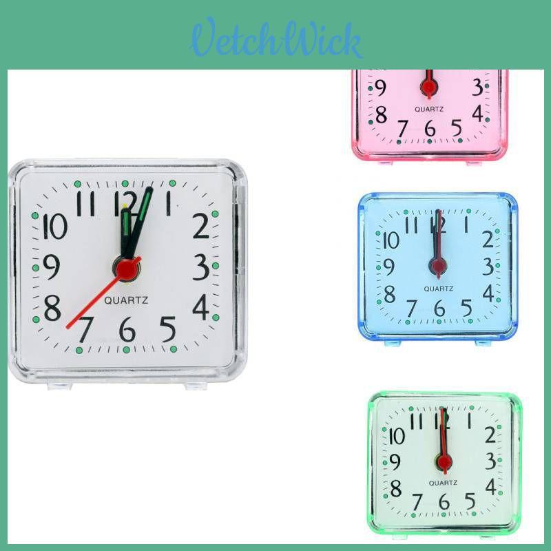 Candy-colored Bedroom Alarm Clock Portable Analog Dial Square Ornament